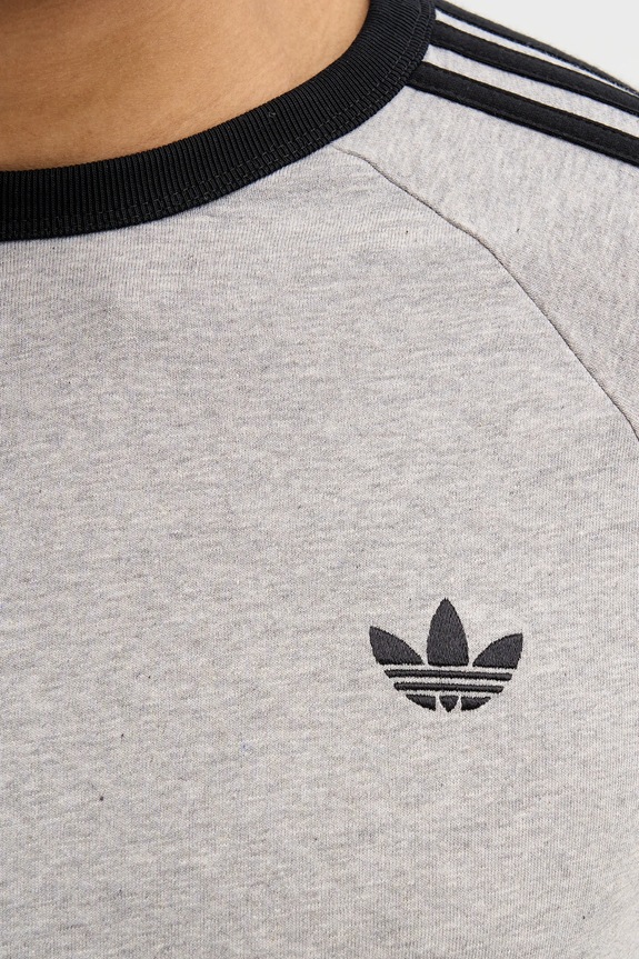 Bombažna majica z dolgimi rokavi adidas Originals KE3542 siva