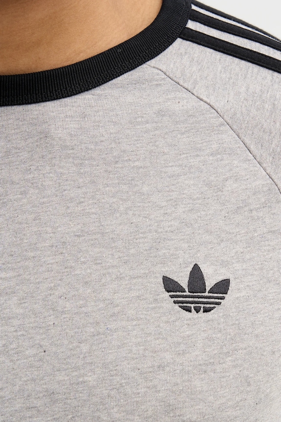 Bombažna majica z dolgimi rokavi adidas Originals KE3542 siva