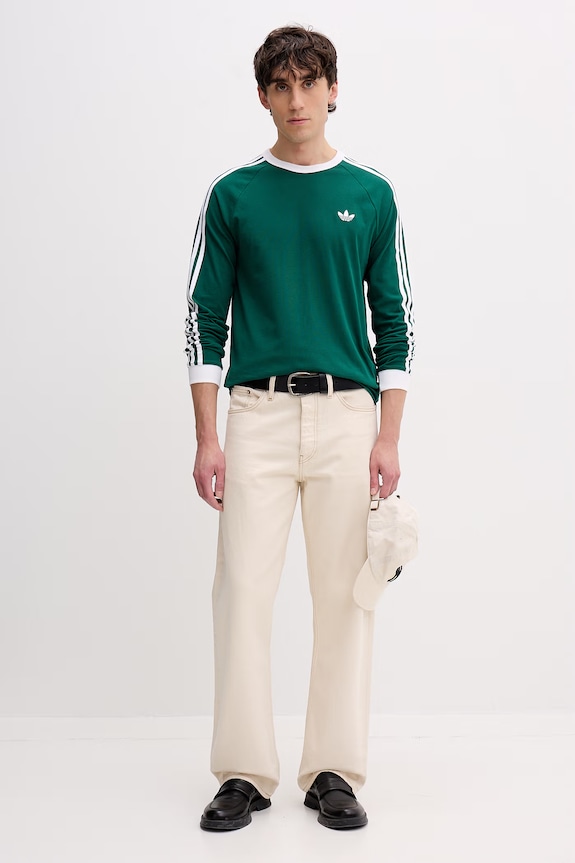 adidas Originals longsleeve męski bawełniany KE3543 zielony SS26