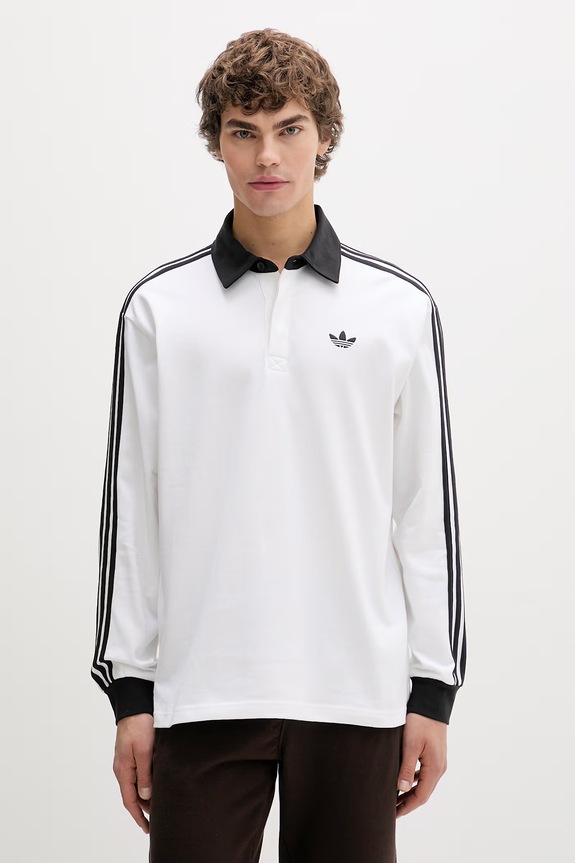Bombažna majica z dolgimi rokavi adidas Originals Bombaž bela KE3575