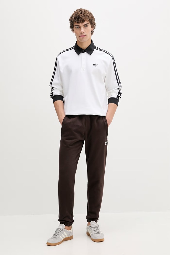 Bombažna majica z dolgimi rokavi adidas Originals KE3575 bela SS26