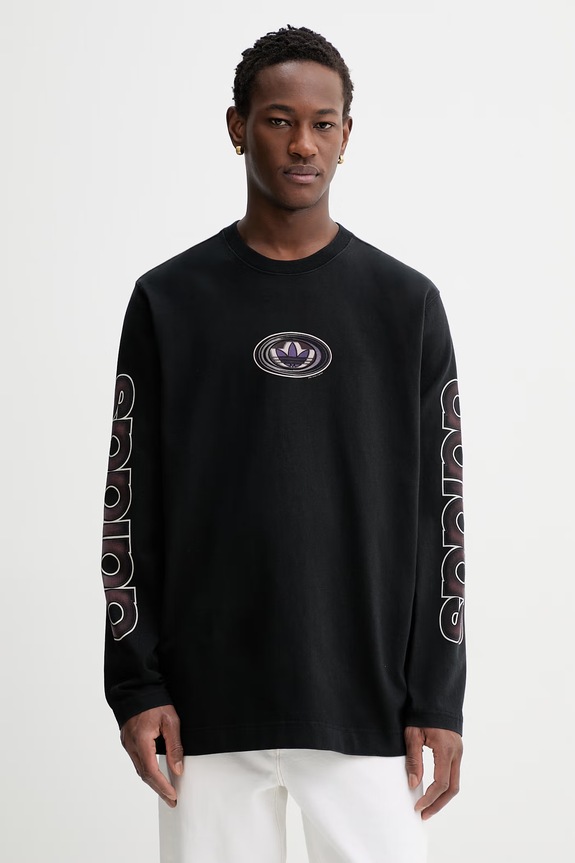 adidas Originals hosszúujjú pamut pamut fekete KS6860