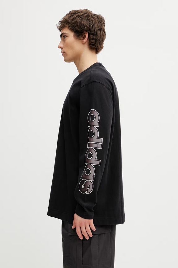 adidas Originals лонгслів бавовняний KS6860 чорний SS26