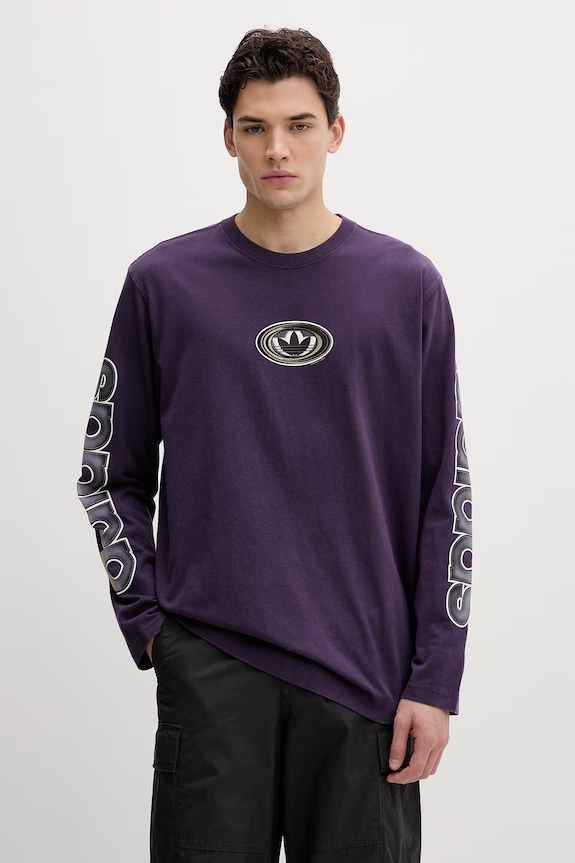 adidas Originals top a maniche lunghe in cotone rilassato violetto KS6861