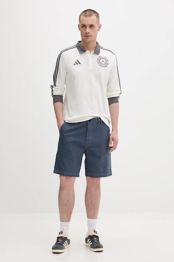 adidas longsleeve męski z bawełną x Mercedes KE8281 beżowy SS26