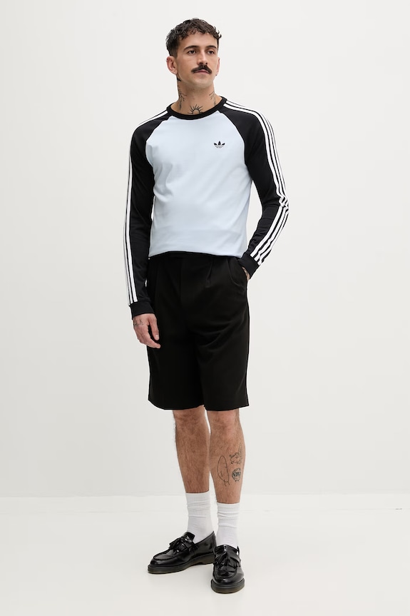 adidas Originals tričko s dlhým rukávom pánske bavlnené KE2424 modrá SS26