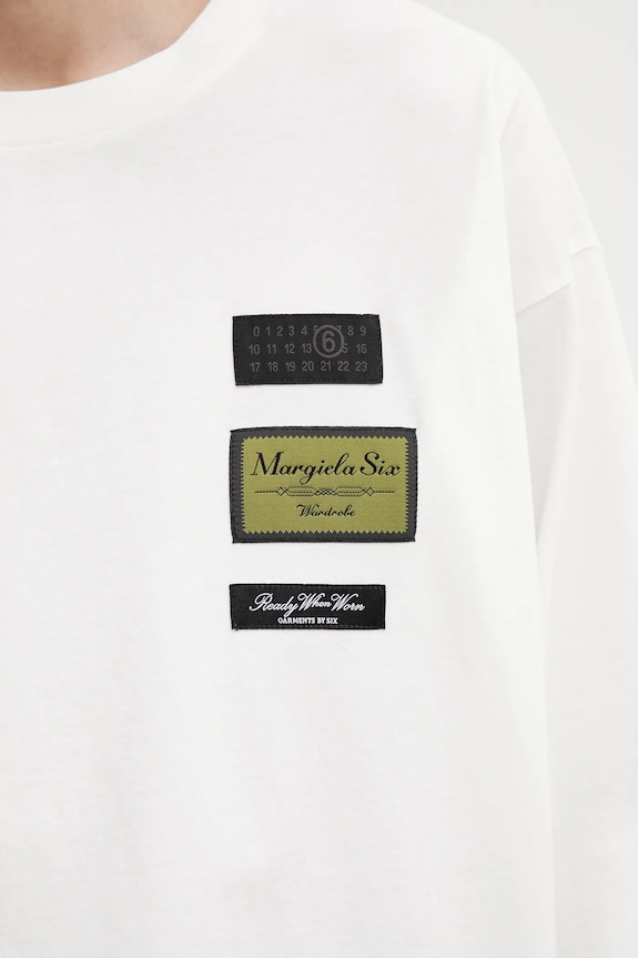 MM6 Maison Margiela longsleeve din bumbac bej SH0NH0023.M20170.101