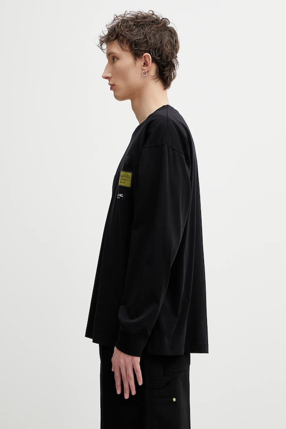 Хлопковый лонгслив MM6 Maison Margiela SH0NH0023.M20170.900 чёрный SS26
