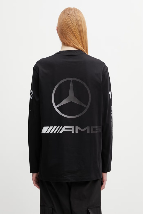 Oblečení Y-3 x F1 CHAOS LS TEE tričko s dlouhým rukávem pánské bavlněné KR2372 černá