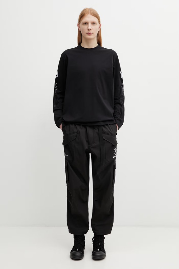 Y-3 x F1 CHAOS LS TEE tričko s dlouhým rukávem pánské bavlněné KR2372 černá