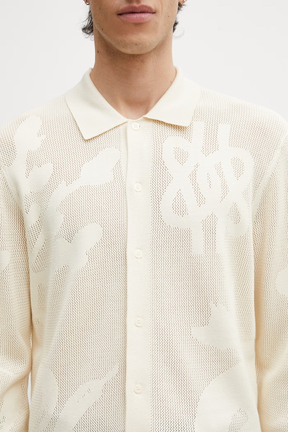 Filling Pieces Breaking Bread cardigan de bărbați cu vâscoză bej 412677500303.214