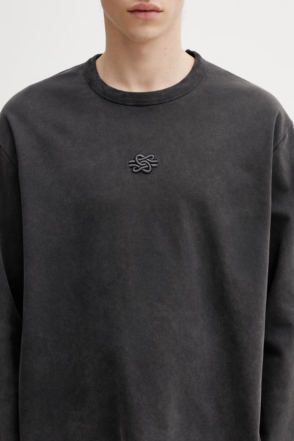 Filling Pieces cotton longsleeve top Boxy Embroidered black 412631501284.136