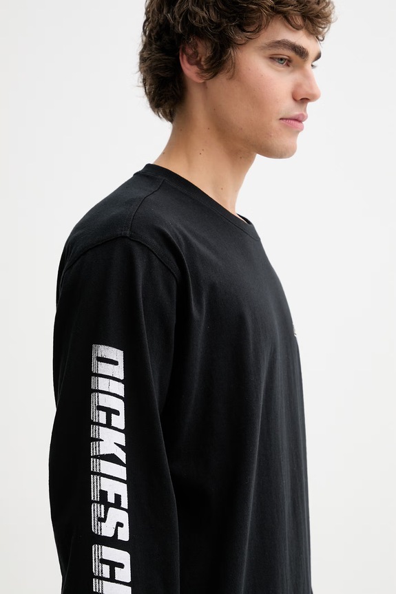 Βαμβακερή μπλούζα με μακριά μανίκια Dickies μαύρο DK0A8A12BLK1