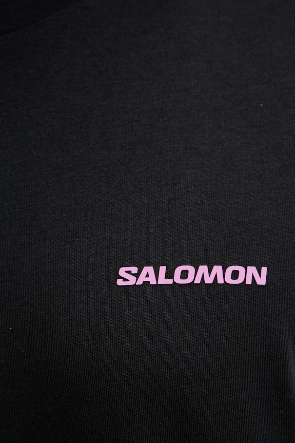 Bavlněné tričko s dlouhým rukávem Salomon LC2833000 černá