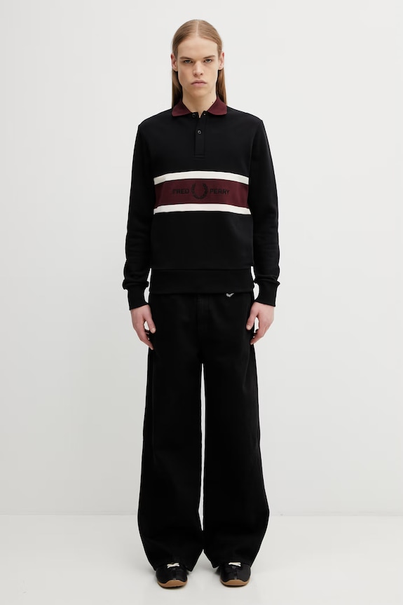 Fred Perry longsleeve bawełniany M2417 czarny