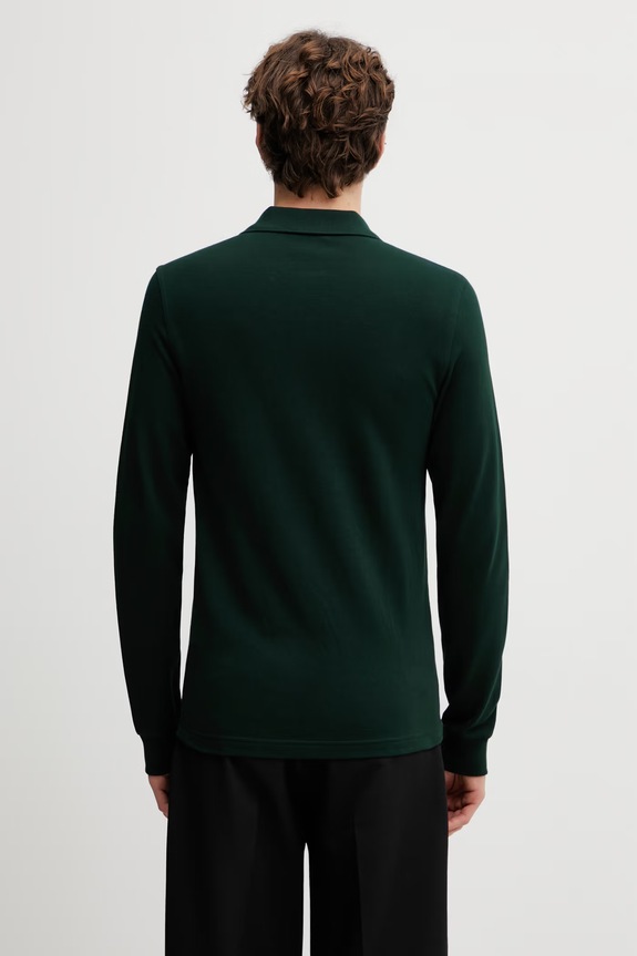 Oblečení Fred Perry tričko s dlouhým rukávem pánské bavlněné M6006.15B zelená