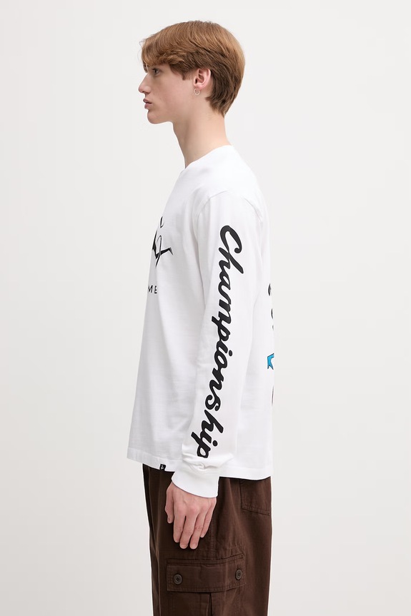 by Parra Divine hammer longsleeve męski bawełniany 55345 biały SS26