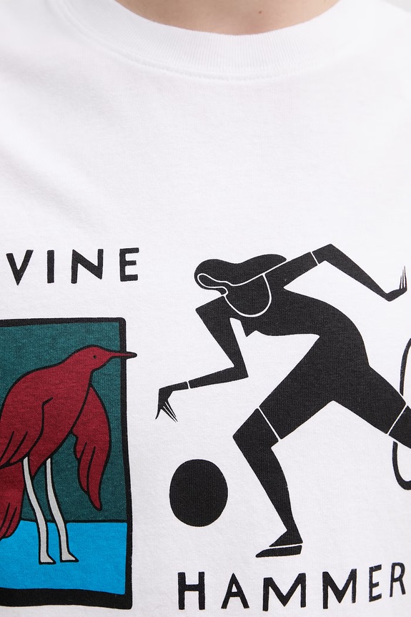 by Parra Divine hammer longsleeve męski bawełniany 55345 biały