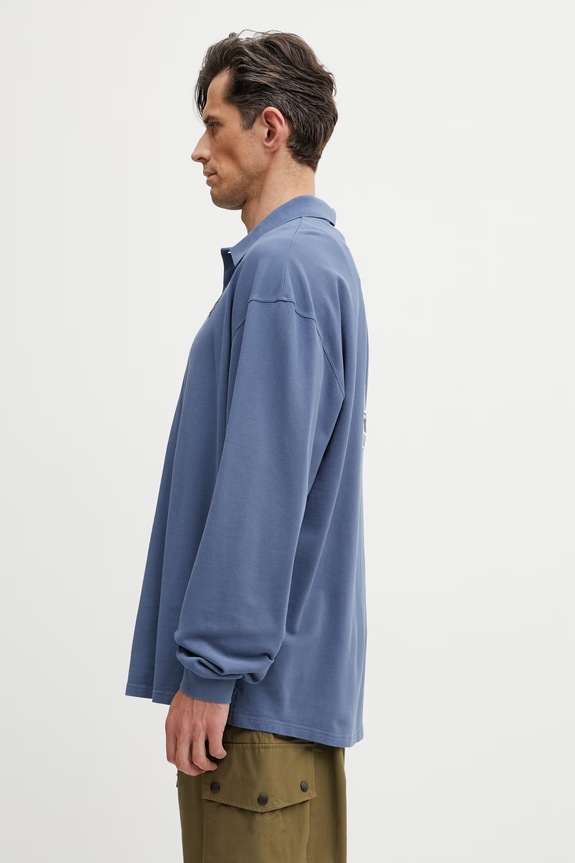 Martine Rose Лонгслив мужской хлопковый 688JE02535 голубой SS26