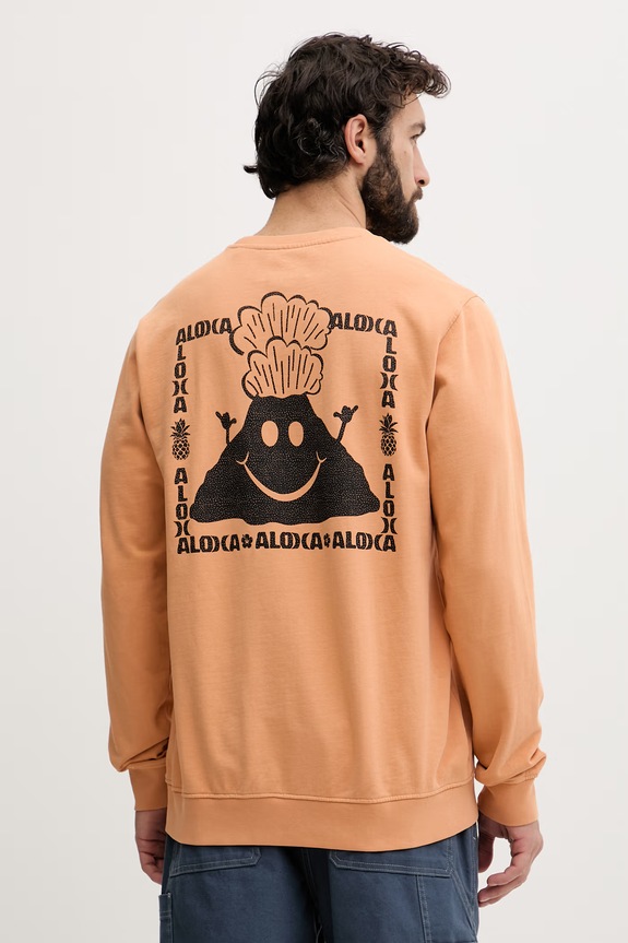 Hurley μπλούζα Ανδρική βαμβακερή SIDER πορτοκαλί MFTEU00057