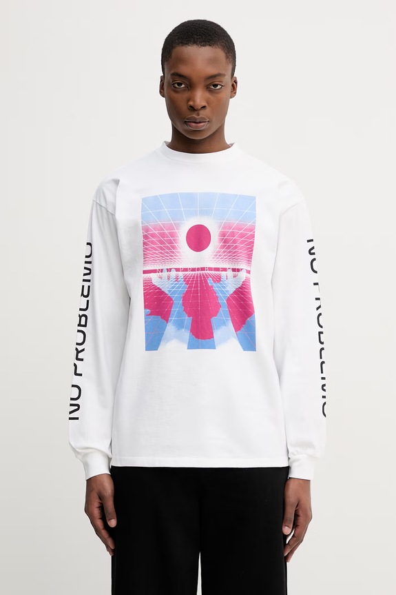 No Problemo Dimentions longsleeve męski bawełniany biały NP6002705