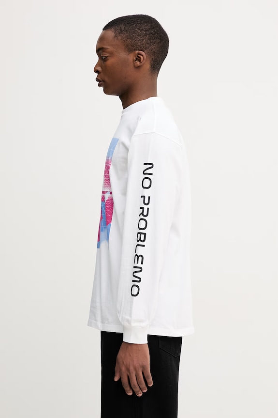 No Problemo Dimentions longsleeve męski bawełniany NP6002705 biały SS26