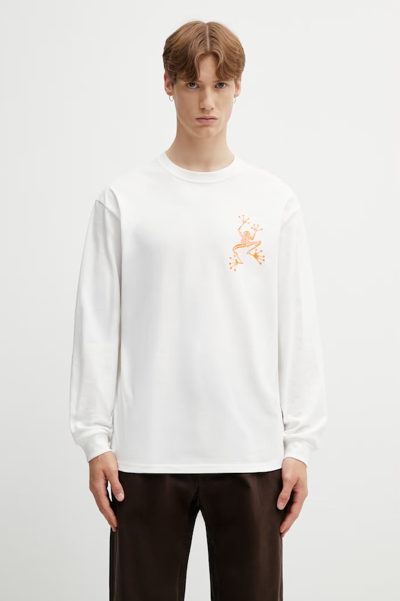 Ρούχα Gramicci STICKY HANDS L/S TEE μακρυμάνικο Ανδρικό βαμβακερό G6SU.T108. λευκό