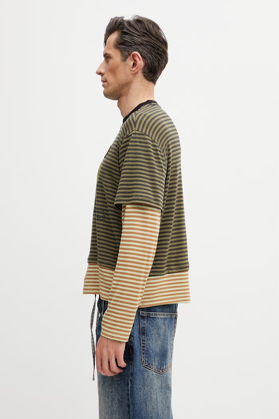 Andersson Bell Heart Message longsleeve pentru bărbați cu vâscoză atb1430m verde SS26