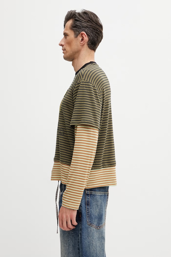 Andersson Bell Heart Message longsleeve pentru bărbați cu vâscoză atb1430m verde SS26