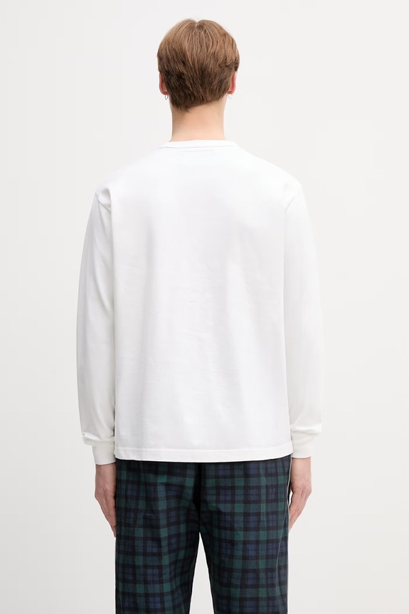 Odzież Neighborhood longsleeve męski bawełniany 261FPNH.CSM03 biały