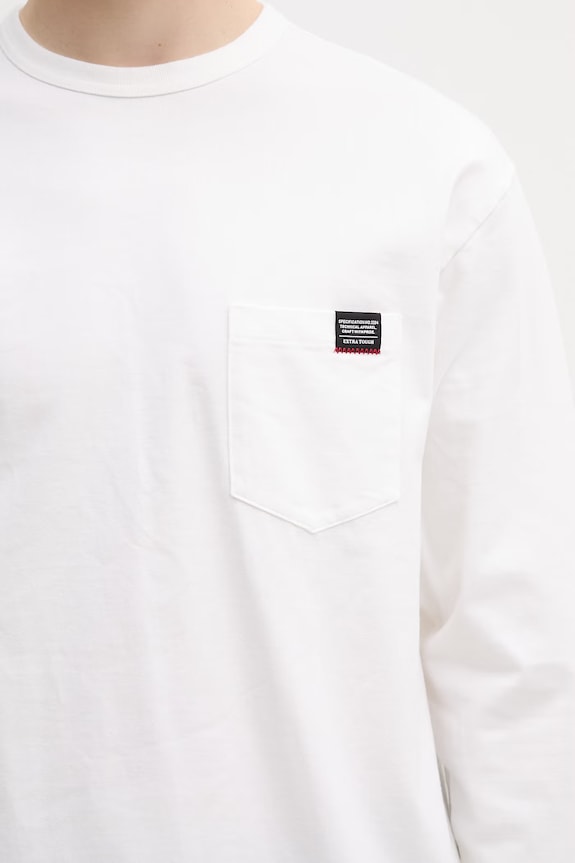 Neighborhood longsleeve męski bawełniany biały 261FPNH.CSM03