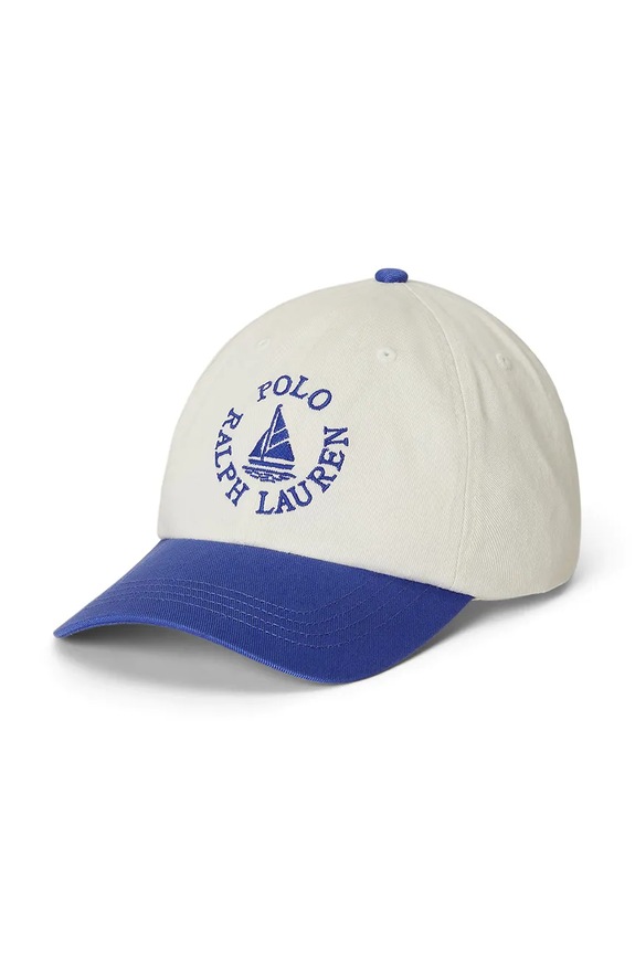 Dječja kapa sa šiltom Polo Ralph Lauren natpis bijela 322B13853001