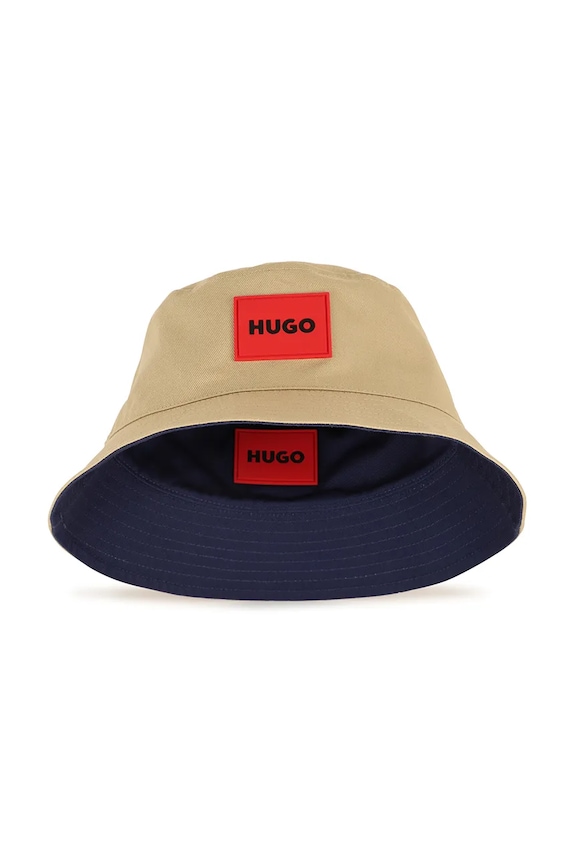 HUGO cappello a doppia faccia in cotone per bambini G01166.58 blu navy