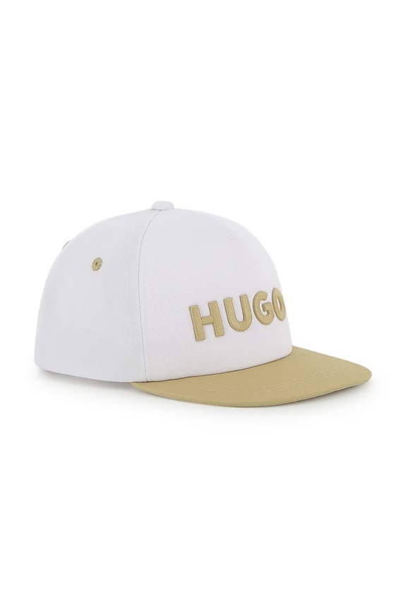 HUGO czapka z daszkiem dziecięca aplikacja biały G01164.52.56