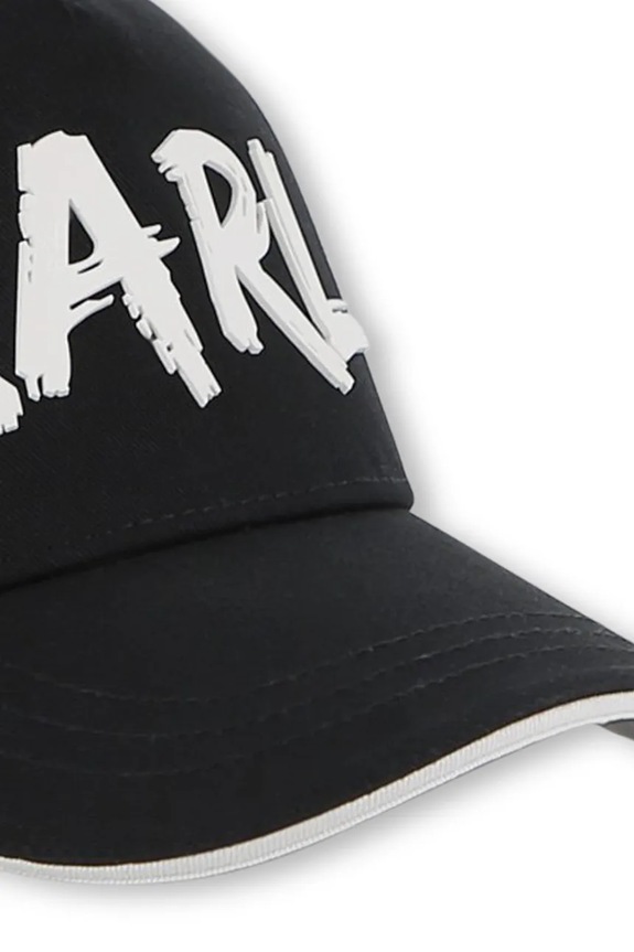 Pamučna kapa sa šiltom za bebe Karl Lagerfeld crna Z31222.50.56