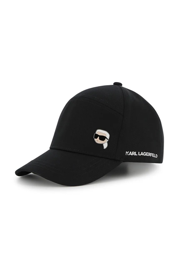 Karl Lagerfeld czapka z daszkiem bawełniana dziecięca nadruk czarny Z31217.50.56