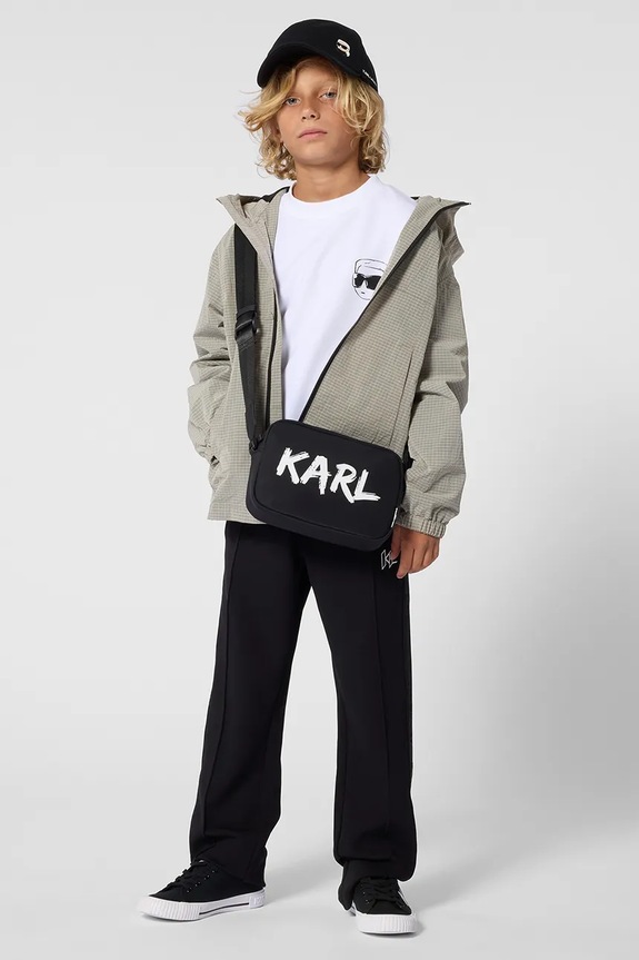 Karl Lagerfeld czapka z daszkiem bawełniana dziecięca Z31217.50.56 czarny