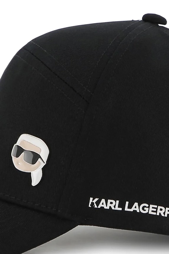 Karl Lagerfeld czapka z daszkiem bawełniana dziecięca czarny Z31217.50.56