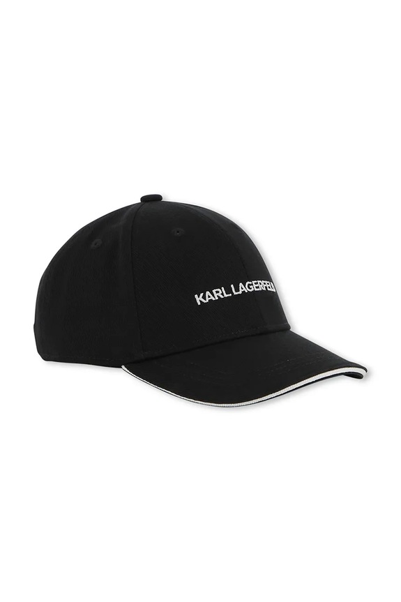 Pamučna kapa sa šiltom za bebe Karl Lagerfeld natpis crna Z31221.58