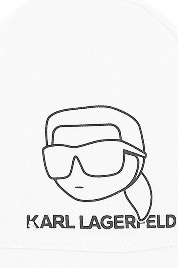 Αναστρέψιμο βαμβακερό παιδικό καπέλο Karl Lagerfeld Z31188 λευκό