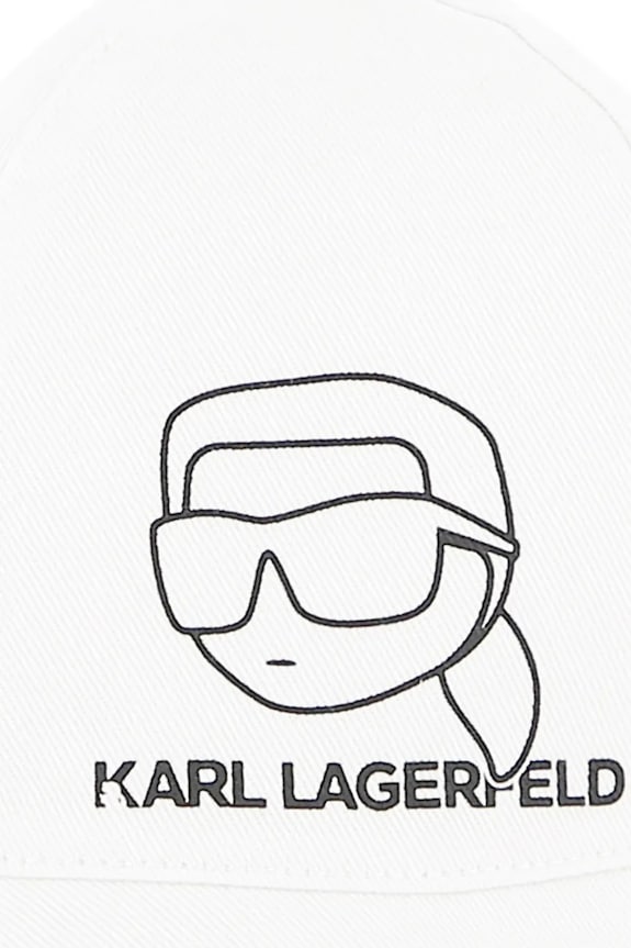 Αναστρέψιμο βαμβακερό παιδικό καπέλο Karl Lagerfeld Z31188 λευκό