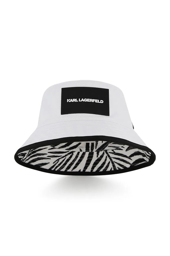 Karl Lagerfeld pălărie reversibilă din bumbac pentru copii cu modele alb Z31236