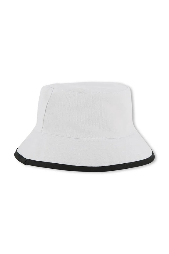 Karl Lagerfeld pălărie reversibilă din bumbac pentru copii Z31236 alb SS26