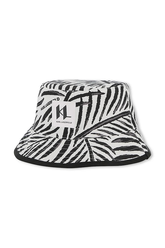Băieți Karl Lagerfeld pălărie reversibilă din bumbac pentru copii Z31236 alb