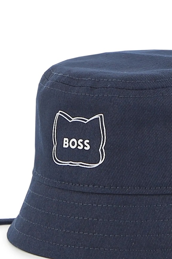 BOSS kapelusz bawełniany dziecięcy granatowy J53101