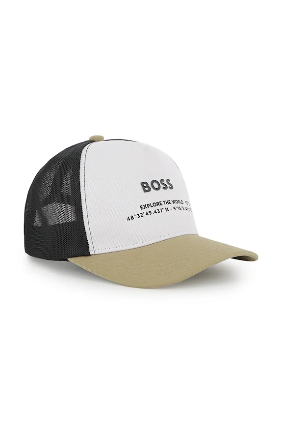 Παιδικό καπέλο μπέιζμπολ BOSS στάμπα γκρί J53126.58