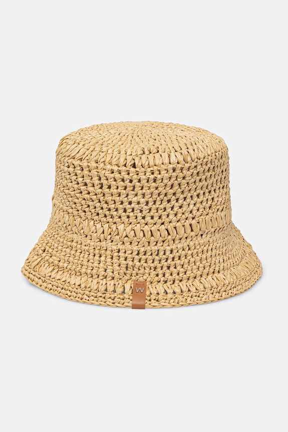 Weekend Max Mara kapelusz bucket damski pleciony AFRAGORE beżowy 2615571045600