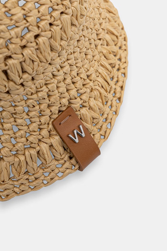 Weekend Max Mara kapelusz bucket damski pleciony AFRAGORE beżowy 2615571045600