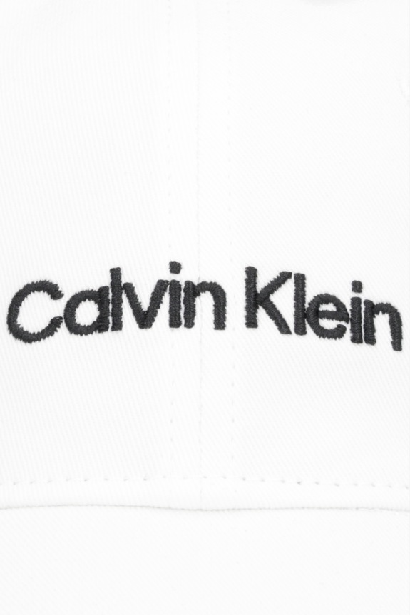 Calvin Klein čiapka so šiltom dámska bavlnená LV04F5003G biela SS26