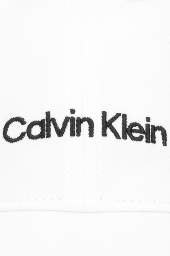 Calvin Klein čiapka so šiltom dámska bavlnená LV04F5003G biela SS26